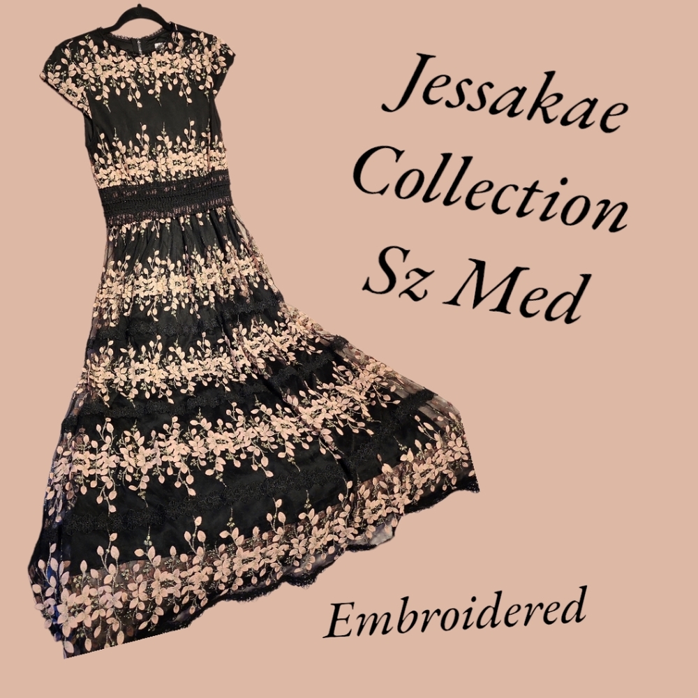 Jessakae Collection Embroidered  Fancy formal dress  Sz Med